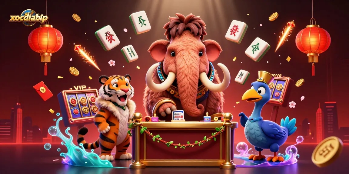 Experience thrilling gameplay at xocdiabip with an exciting 3D casino scene featuring vibrant characters and elements.