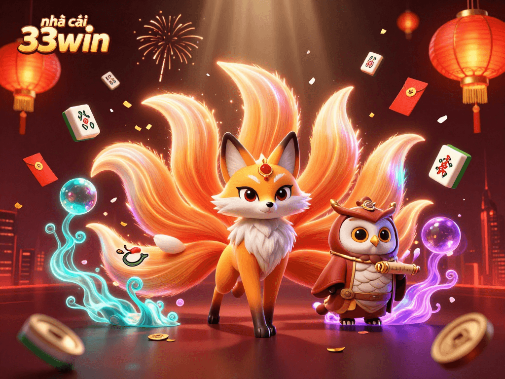 Engage in thrilling gameplay at nhà cái 33win with illuminated characters and vibrant casino elements.
