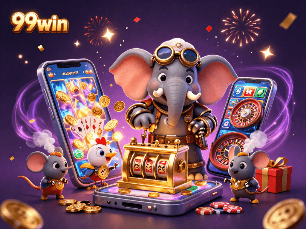 Spin, win, and celebrate with the 99win steampunk elephant at the exciting casino.