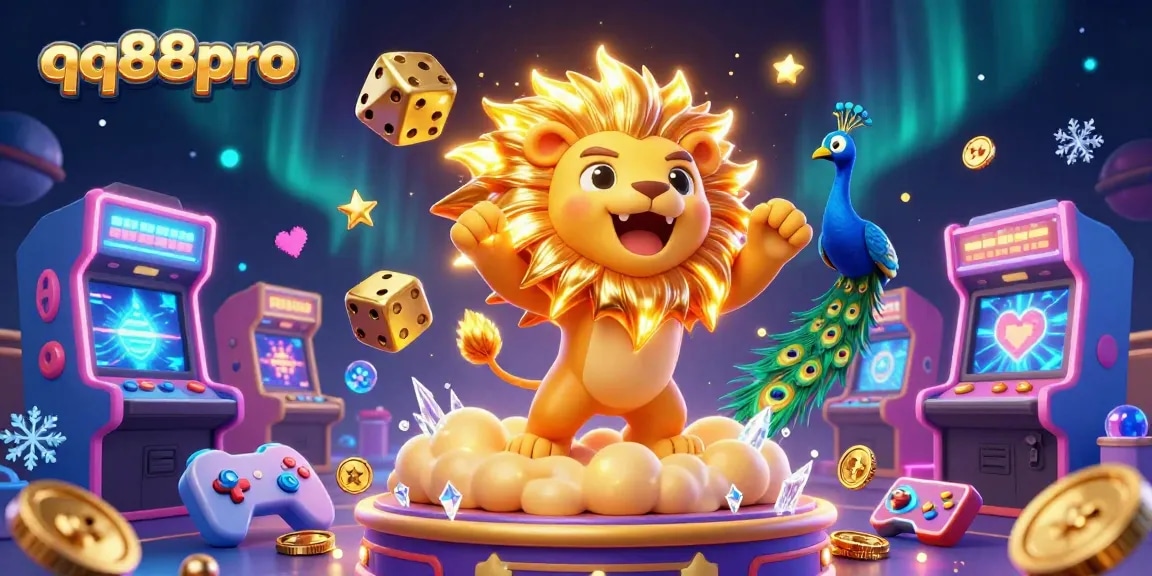 Experience thrills with qq88pro's vibrant casino scene featuring colorful games and lively characters.