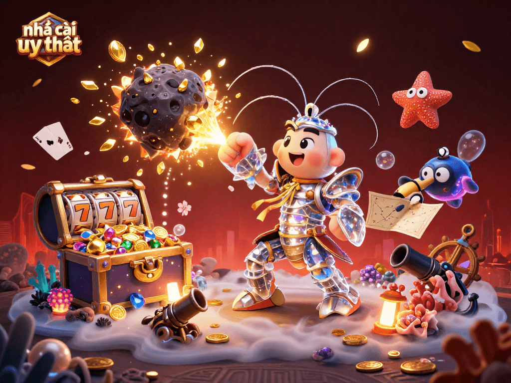 Experience the thrill of nhà cái uy tín with an epic casino adventure featuring a galactic samurai shrimp!