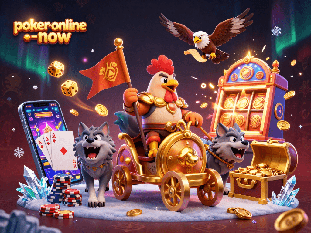 Engage with poker-online-now at an exhilarating casino experience featuring dynamic 3D characters and game elements.