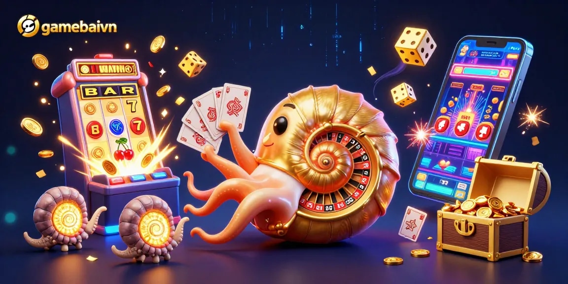 Join thrilling poker games with gamebaivn's vibrant 3D illustration showcasing rich casino elements.
