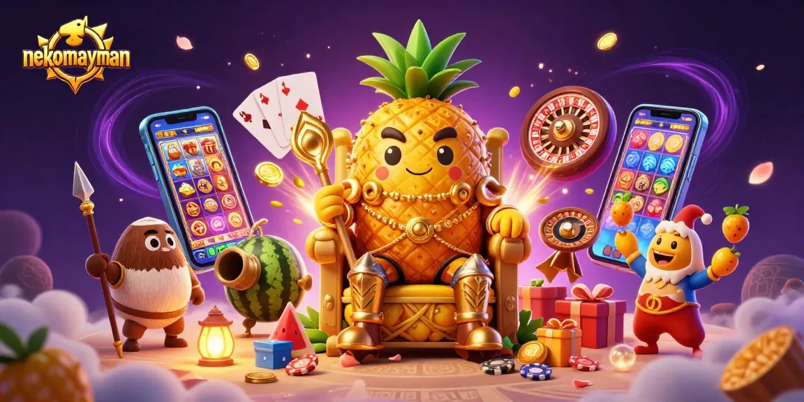 Neko May Mắn slot game featuring a colorful illustration of characters and casino elements for engaging gameplay.