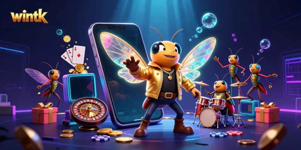 Experience the thrill of gaming with wintk — vibrant 3D illustration featuring action-packed casino elements.