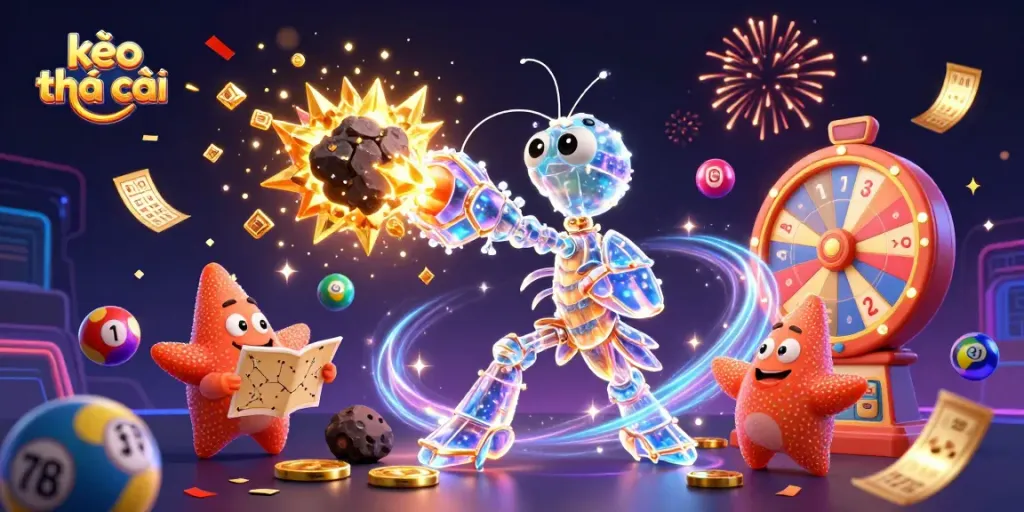 Boost your betting skills with the vibrant kèo nhà cái illustration showcasing lottery excitement and dynamic play.