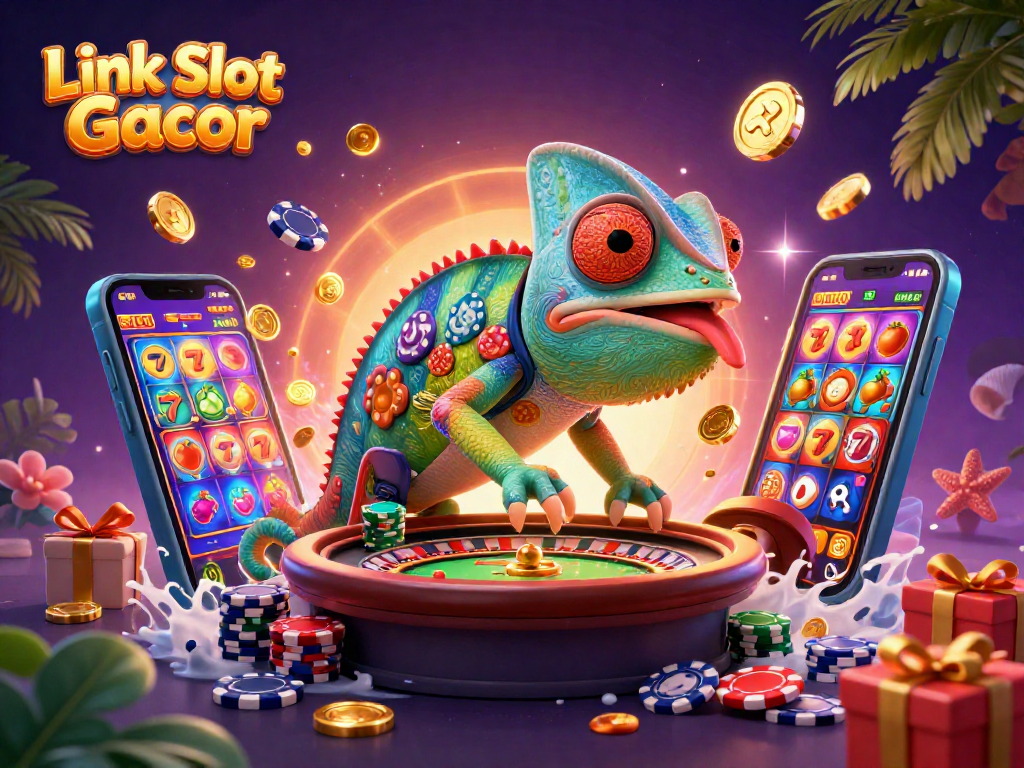 Spin to win with Link Slot Gacor as golden coins erupt from an exciting slot game!