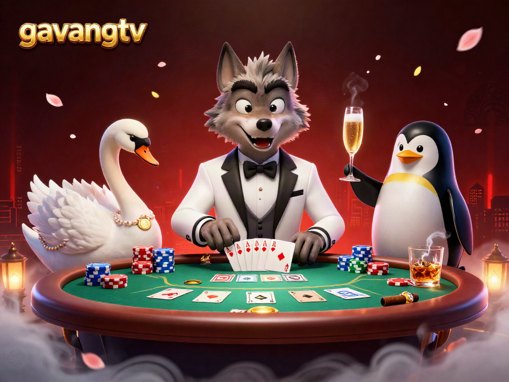 Engage with gavangtv and experience vibrant poker scenes featuring lively characters and rich casino elements.