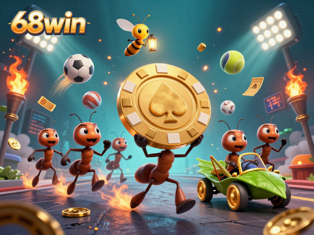 Play with 68win's thrilling casino games and exciting bonuses while enjoying a vibrant 3D atmosphere.