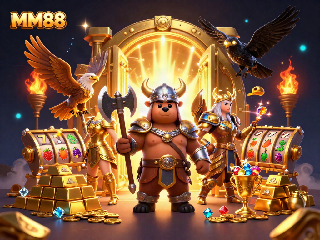 Engage with the MM88 world of slots featuring animated characters and dazzling treasures.