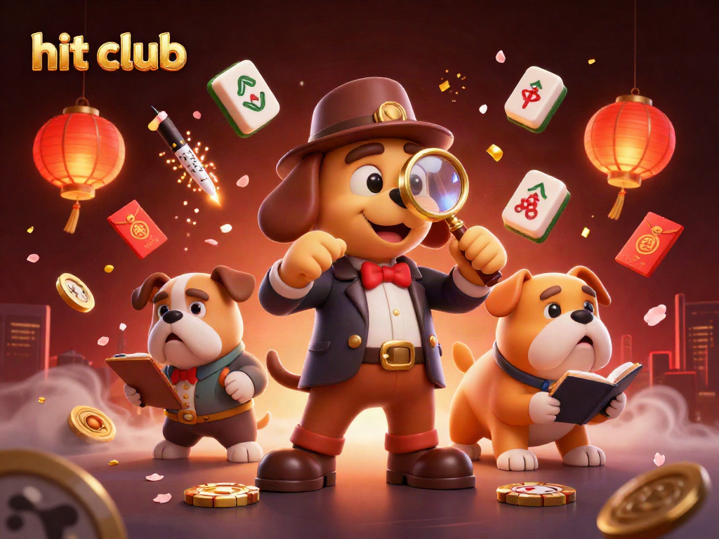 Engage in the hit club excitement with a jackpot-themed 3D illustration featuring a detective and his companion.