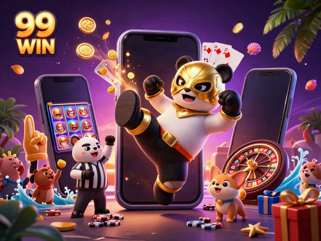 Enjoy thrilling casino action with 99 WIN featuring dynamic characters and vibrant gaming elements.