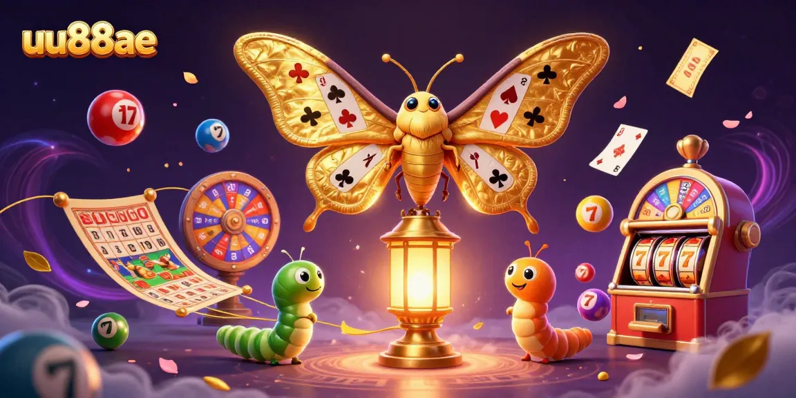 Experience the excitement of uu88ae with a vibrant 3D casino illustration featuring dynamic games and golden elements.