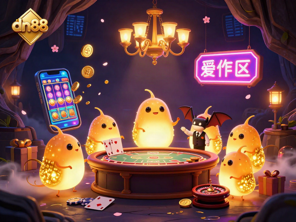 Experience the illuminating entertainment of dn88 in a vibrant cave casino with bioluminescent glowworms.