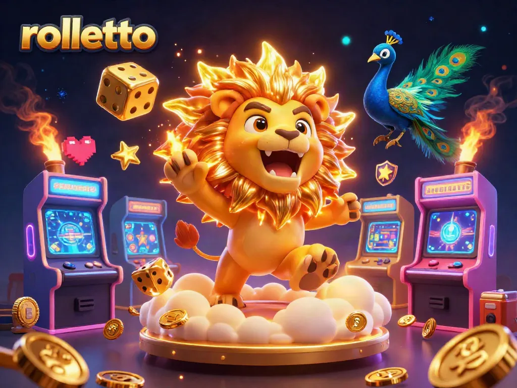 Play thrilling games at Rolletto Casino, with vibrant 3D visuals and engaging gaming elements.