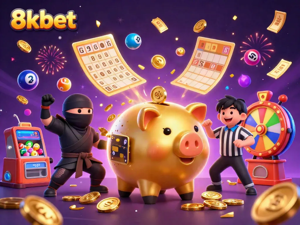 Experience the excitement of 8xbet with vibrant 3D characters and dynamic casino elements.