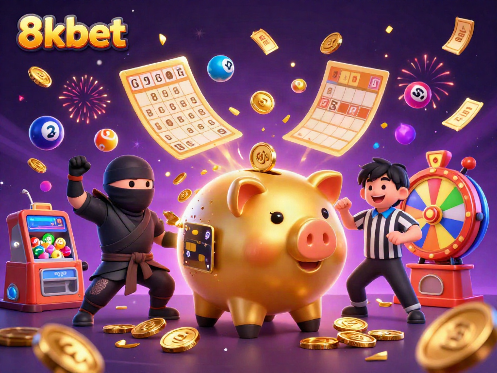 Experience the excitement of 8xbet with vibrant 3D characters and dynamic casino elements.