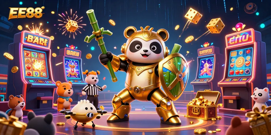 Experience exciting gameplay with the vibrant EE88 casino scene featuring dynamic characters and gaming elements.