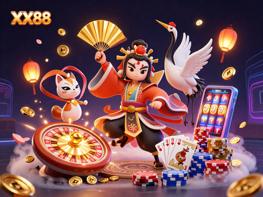 Experience thrilling gameplay at XX88 with dynamic casino elements and vibrant characters.