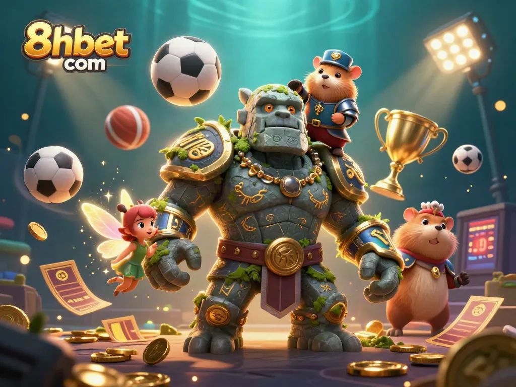 Experience thrilling sports betting excitement with 8xbet com in this vibrant casino illustration.