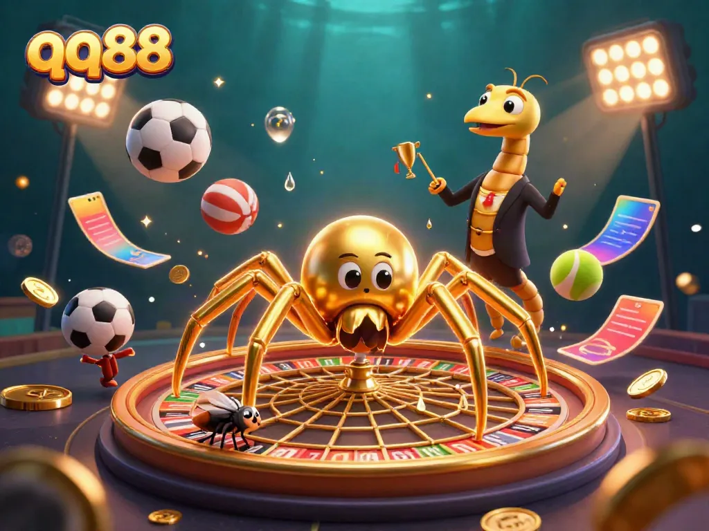 Engage with sports betting excitement at qq88 with a vivid 3D roulette web scene.