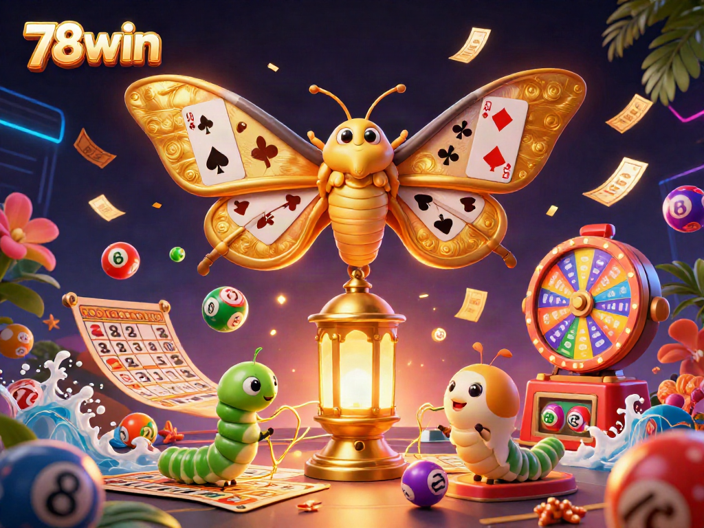 Experience the vibrant world of 78win with this colorful illustration, showcasing vibrant casino elements.