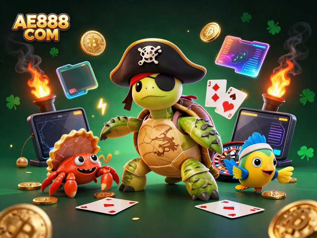 Experience thrilling adventures with AE888 COM alongside engaging casino characters in a vibrant 3D world.