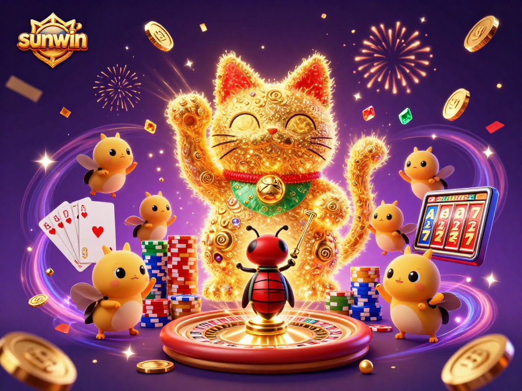Experience the thrill of sunwin's casino with animated scenes of luck and fortune.
