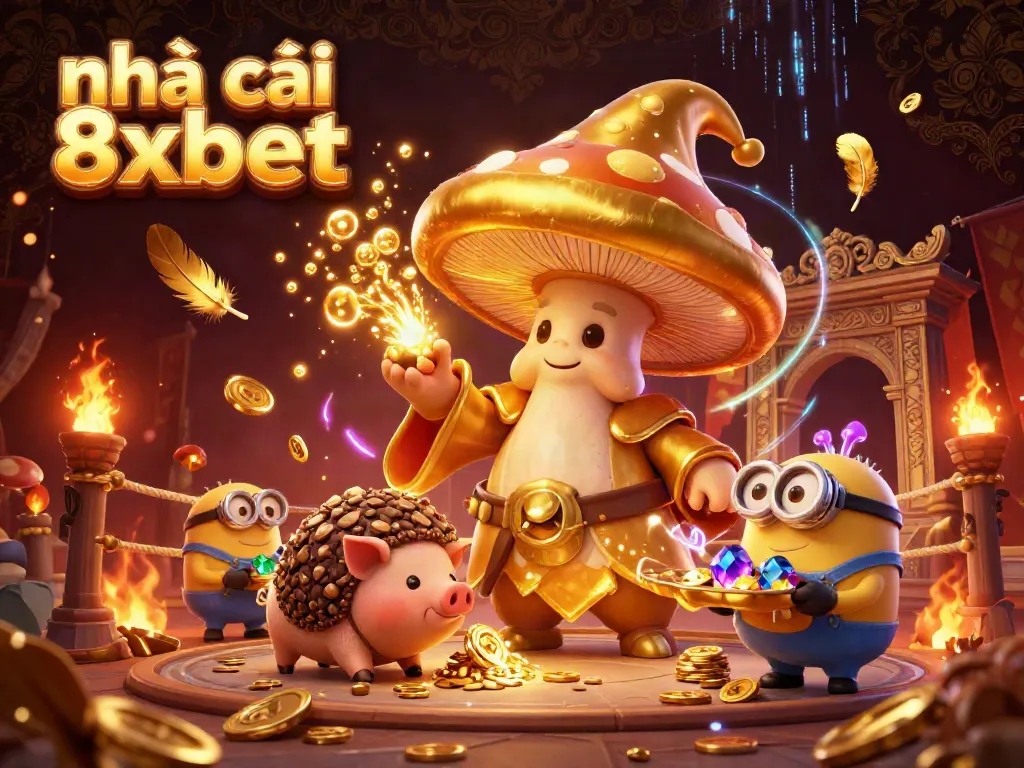 Engage in thrilling bets at nhà cái 8xbet with magical characters in a vibrant casino scene.