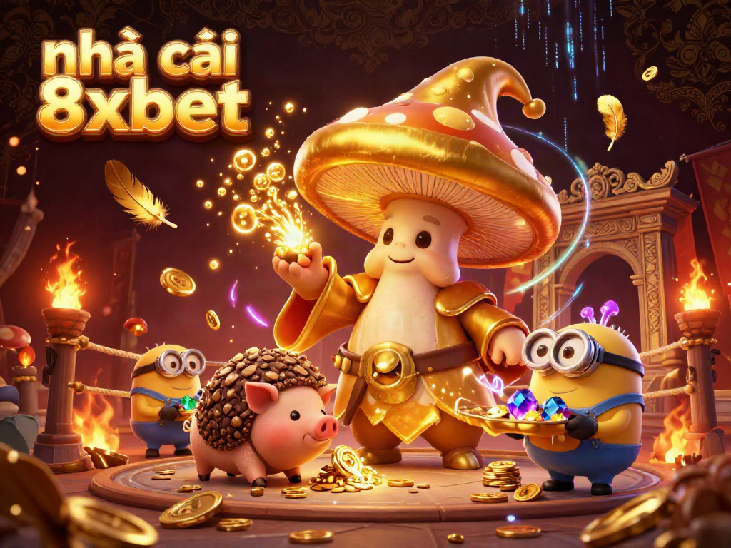Engage in thrilling bets at nhà cái 8xbet with magical characters in a vibrant casino scene.
