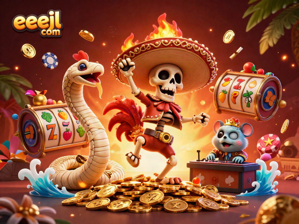 Engage with the vibrant world of online gaming at eejl com with colorful characters and dynamic casino elements.