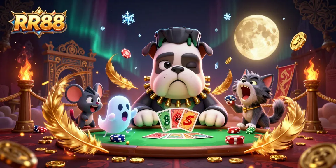 RR88 captivates players with a thrilling casino scene featuring unique characters and exciting gambling elements.