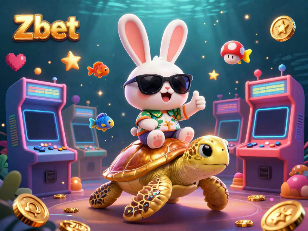 Engage with exciting Zbet gaming elements in a vibrant 3D illustration showcasing fun characters and casino excitement.