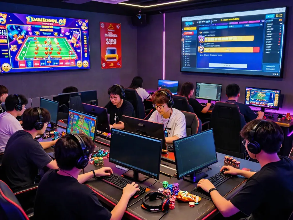 Players enjoying a thrilling lottery game at Dewatogel, showcasing their excitement and engagement in a vibrant gaming environment.