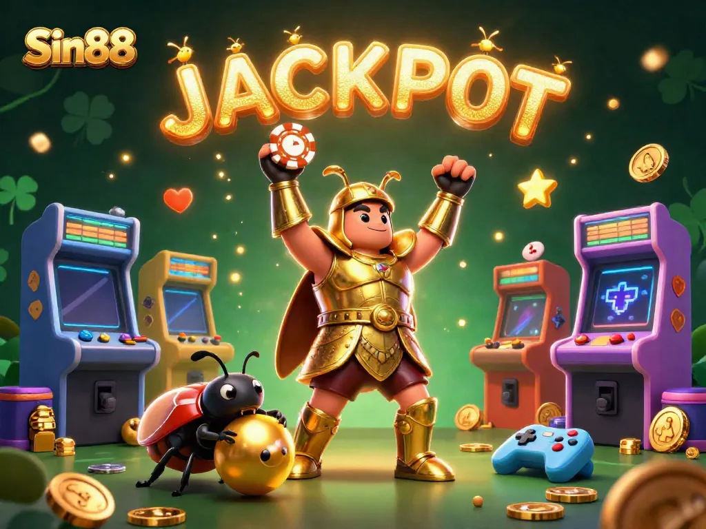 Experience thrilling gameplay with Sin88 as vibrant characters celebrate a jackpot win in a dynamic casino setting.