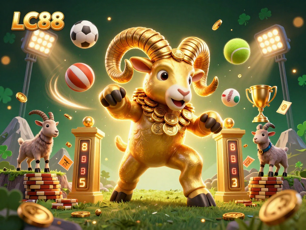 Experience thrilling gameplay at LC88 with a dynamic scene of sports-driven excitement and casino energy.