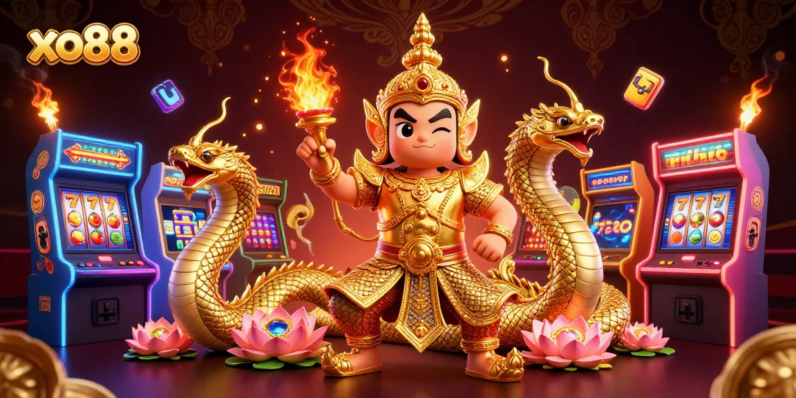 Experience thrilling gameplay at xo88 with vibrant characters and casino elements in a dynamic scene.