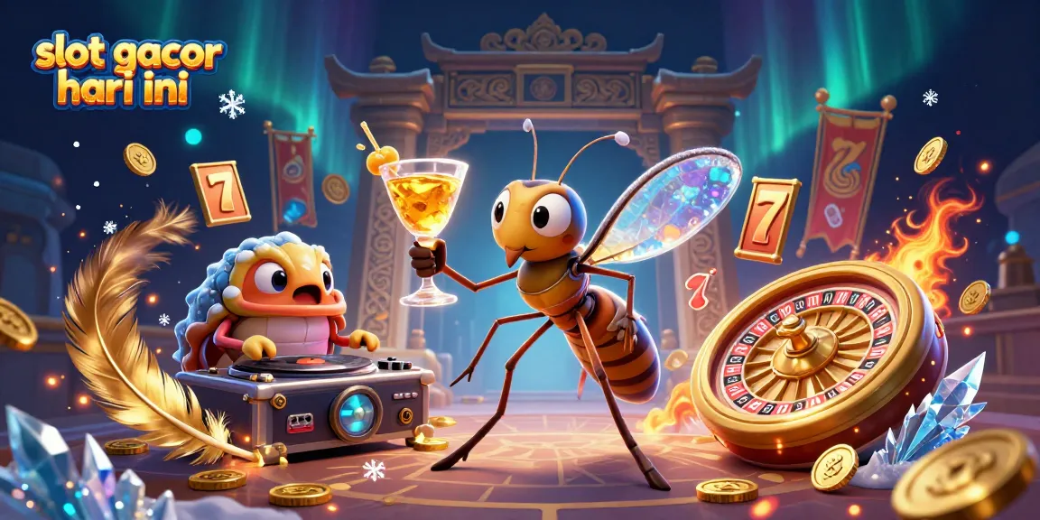 Experience the thrill of slot gacor hari ini with a colorful, vibrant casino-inspired illustration.