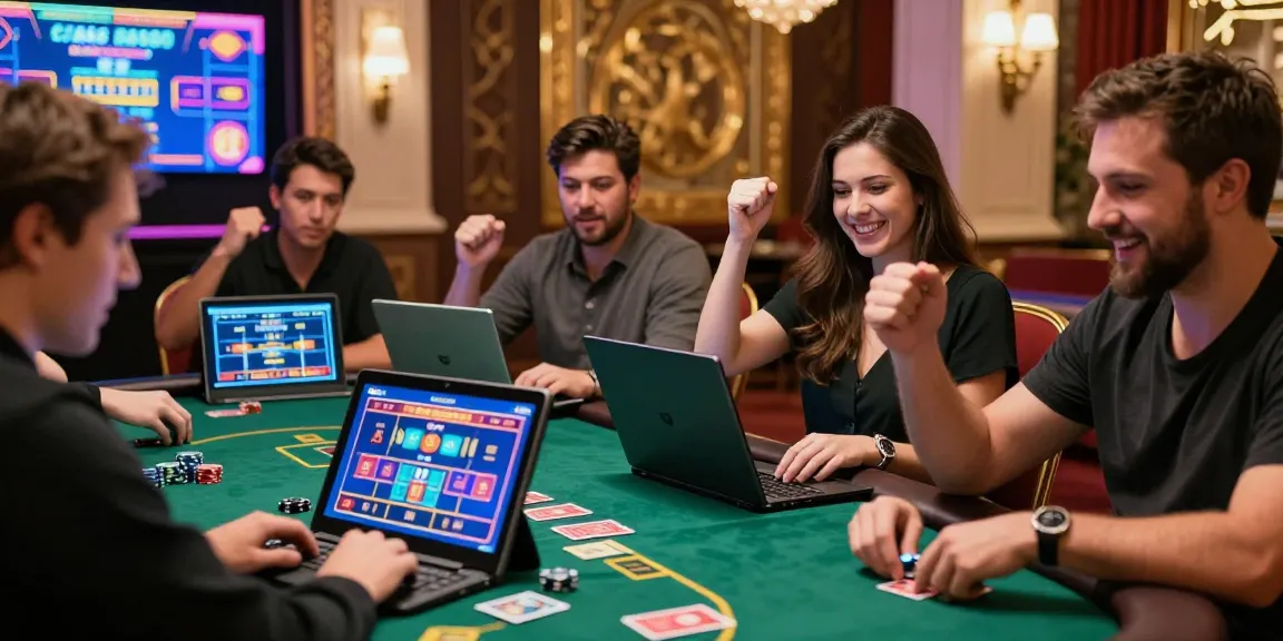 Dewavegas players enjoying live dealer games with excitement and vibrant atmosphere