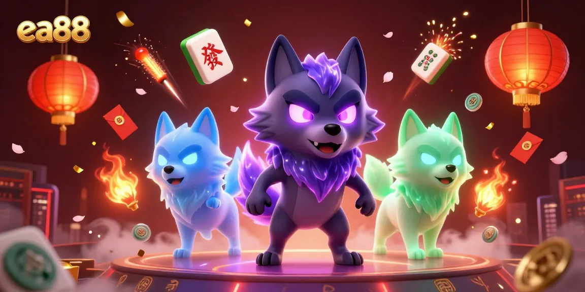Experience exciting gameplay with ea88's animated characters and rich casino elements in a vibrant scene.