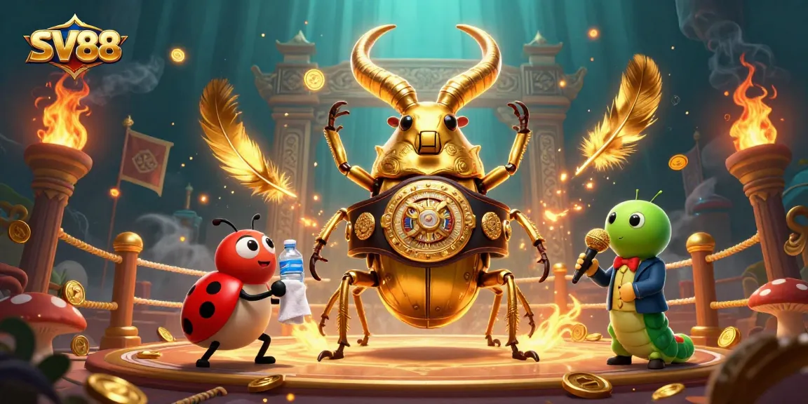 Engage in thrilling online betting experiences with SV88 amidst a vibrant 3D casino scene.