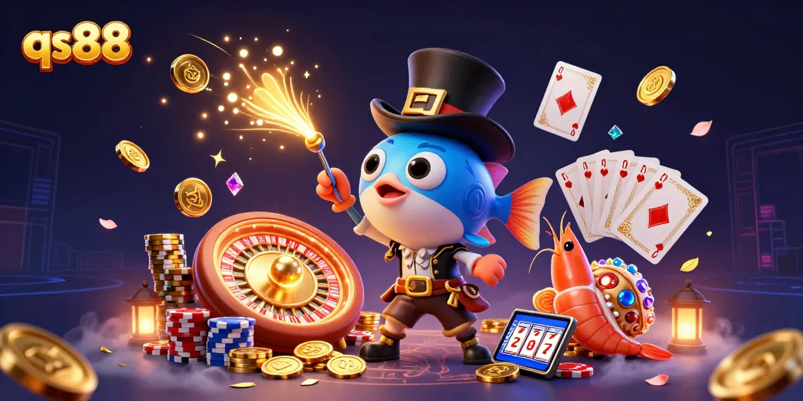 Experience thrilling gameplay at qs88 with deep-sea characters and vibrant casino elements.