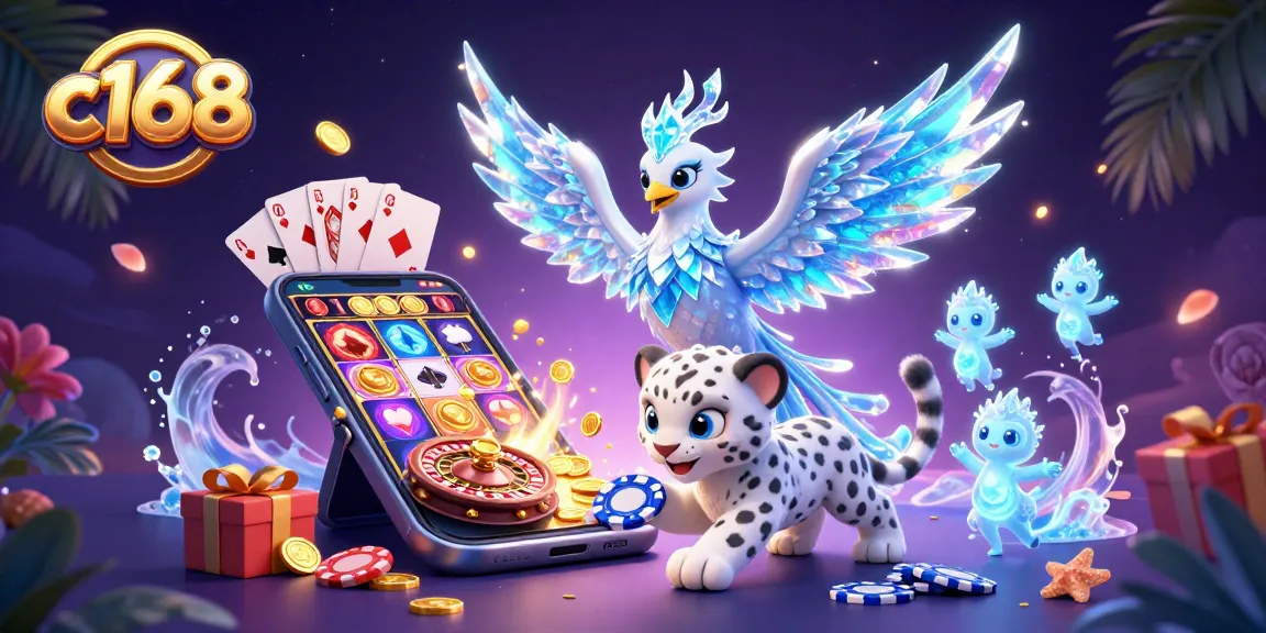Experience thrilling gameplay at c168 with an enchanting ice phoenix and dynamic casino elements.