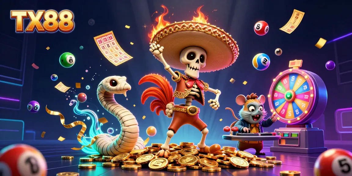 Win big with TX88 casino gameplay featured in a vibrant, dynamic scene of celebrations