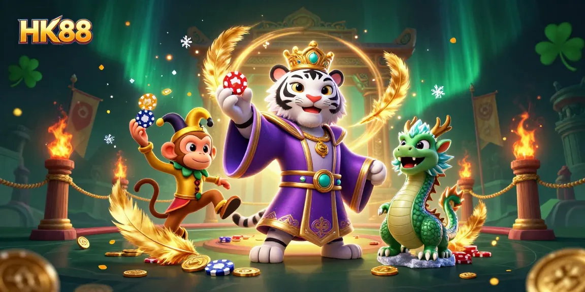 Experience thrilling gameplay at HK88 with a vibrant, engaging casino-themed illustration.