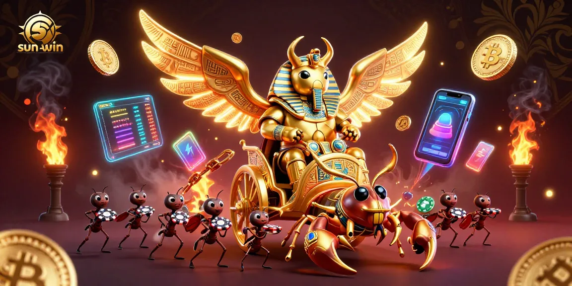 Experience thrilling gameplay at sun-win with a golden scarab beetle and enchanting elements.
