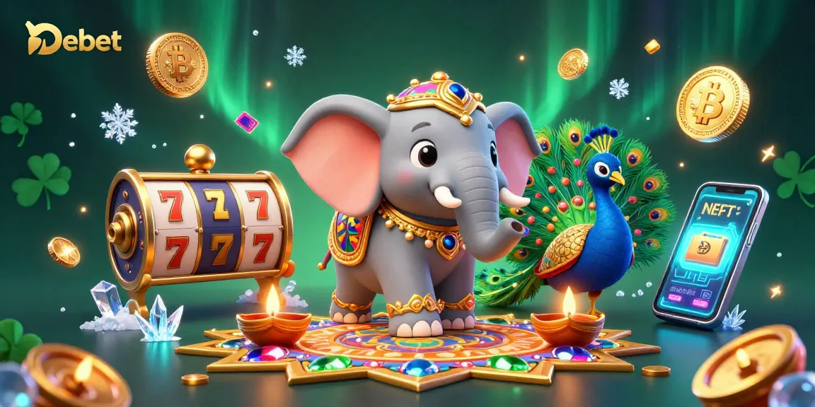 Engage in thrilling gameplay with Debet, showcasing a vibrant Diwali-themed scene enriched with slot reels.