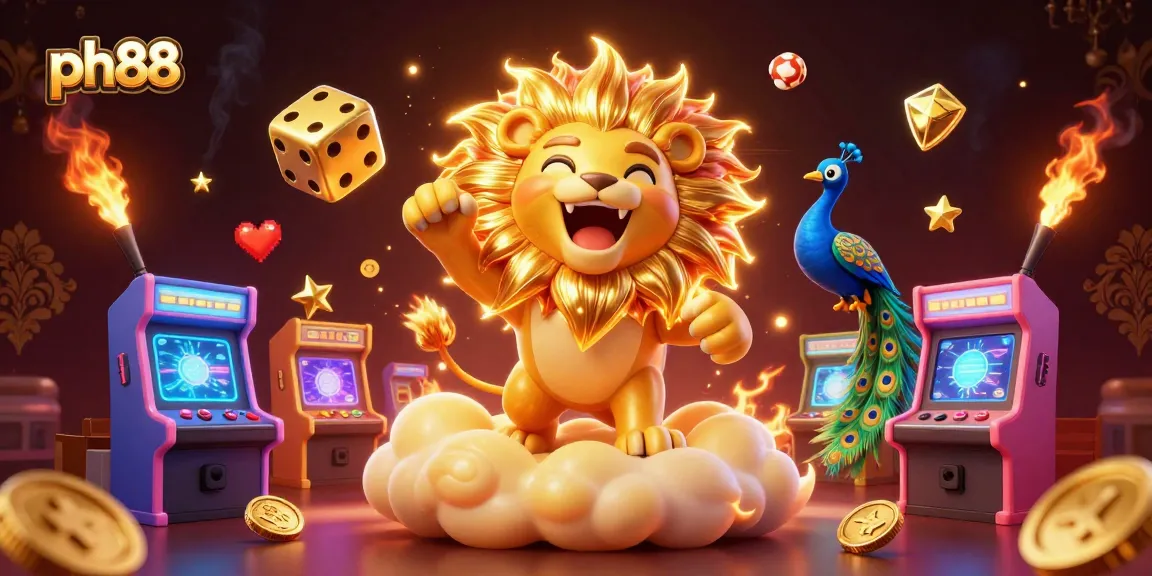 Join the excitement at ph88 casino with thrilling games and vibrant visuals in this dynamic illustration.
