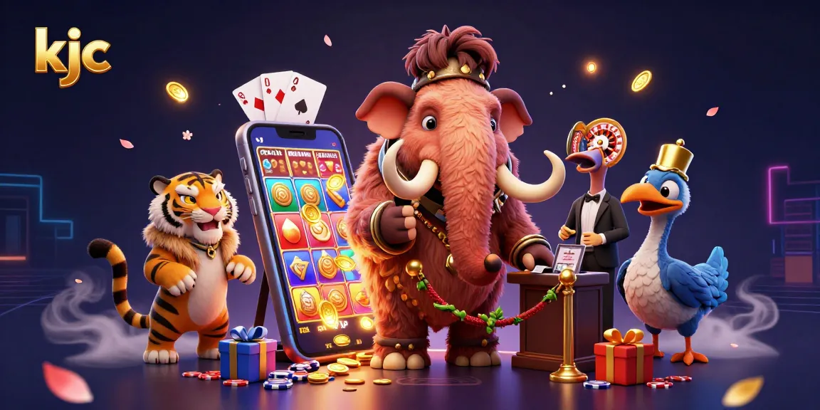 Experience the excitement of kjc with a vibrant casino scene featuring unique characters and action!