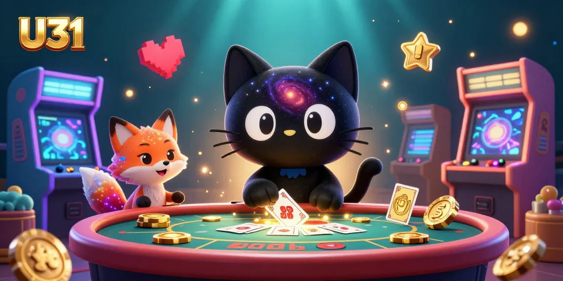 Experience thrilling gameplay at U31 casino while the black hole cat draws in golden chips and cards, capturing cosmic luck.